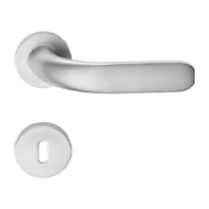 Point Door Handle on Rose - Polished Ch